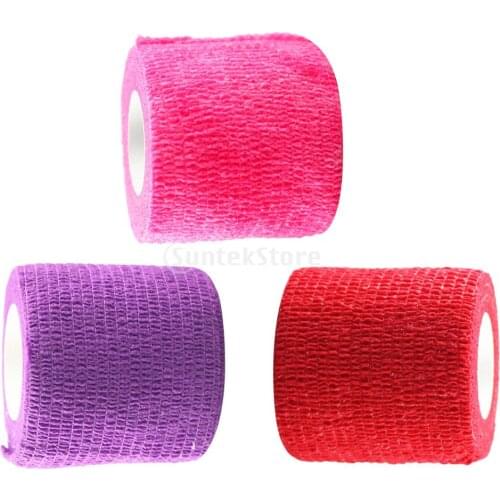 4.5m x 5cm First Aid Medical Sports Injury Ankle Knee Care Flexible Stretch Self-Adhesive Wrap Bandage Tape Pink/Purple/Red
