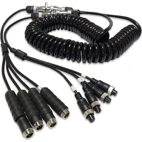 4 pin plastic socket connector trailer truck spring spiral cable