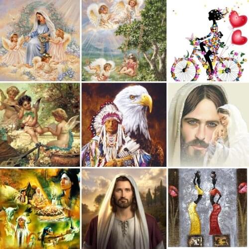 40/50/60 diamond painting 5D Full Square Diamond embroidery mosaic Cross Stitch DIY Wall Sticker home Decoration Christmas Gift