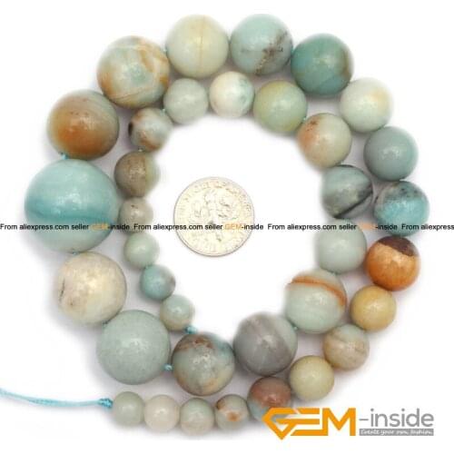8--20mm Round Mixed Color Amazonite Stone Beads Natural Stone Beads DIY Bead For Jewelry Making Beads Strand 15" Free Shipping