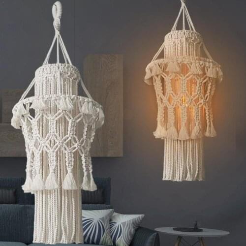 Hand-knitted Lampshade Hanging Lamp Decoration For Living Room Bedroom Wedding