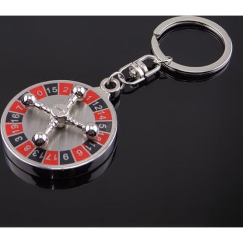 Russian Roulette Keychain Rotatable Plane Key Chain Ring Turntable Digital Disk Key Ring Holder Car Keychain Keyrings