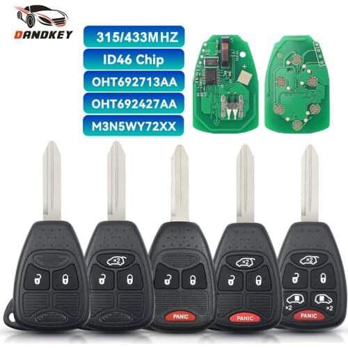 Dandkey 6 5+1 Buttons Remote Car Key Fob 315MHz M3N5WY72XX For Jeep Chrysler Town/Country For DODGE Grand Caravan 2004-2007