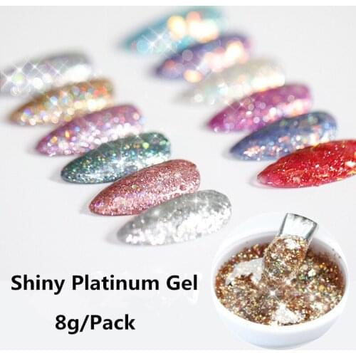 Gradient laser Nail Gel Polish Set Shiny Platinum Nails Art Gel Nail Polish For Manicure Poly Gel Lak UV Gel Hybrid Varnishes