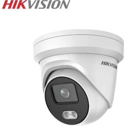 HIKVISION Overseas Version DS-2CD2347G1-LU 4MP Full ColorVu Dome IP Camera Built-in Mic SD Card Slot PoE Face Detection IP66