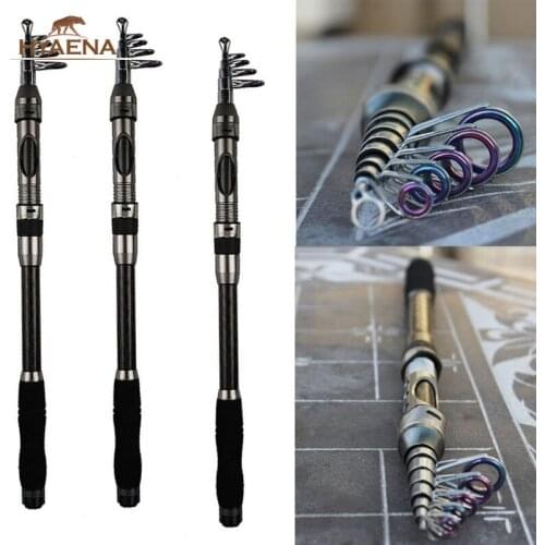 Hyaena 2.1m-3.6m Portable Telescopic Spinning Rod Carbon Fiber Stainless Steel Guide EVA Grip Boat Fishing Pole