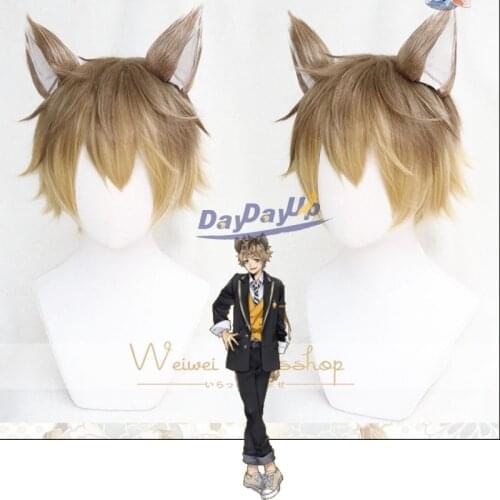 Twisted Wonderland Ruggie Bucchi Short with Ear Cosplay Heat Resistant Synthetic Hair Carnival Halloween Party + Free Wig Cap