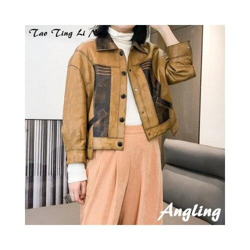 Top brand Spring 2020 Women Genuine Real Sheep Leather Jacket W21 high quality