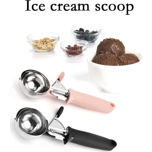 Ice Cream Scoop Stainless Steel Ice Cream Spoon Metal Icecream Cookie Scoop Melon Fruit Baller Ice Ball Maker Kitchen Tools