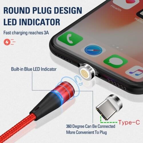 For Xiaomi POCO X3 Redmi 9 Note 8 Pro Phone Charger 3A Fast Type C USB Magnetic Cable For Samsung Motorola G8 LG NOKIA 8 HTC U11