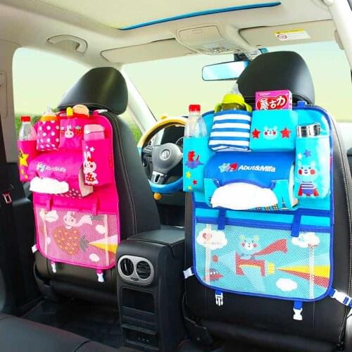 Cartoon Storage Bag Car accessories Baby Stroller Hang Bags Seat Pocket Multifunction Foldable Wear Nets Pocket Trunk Bag