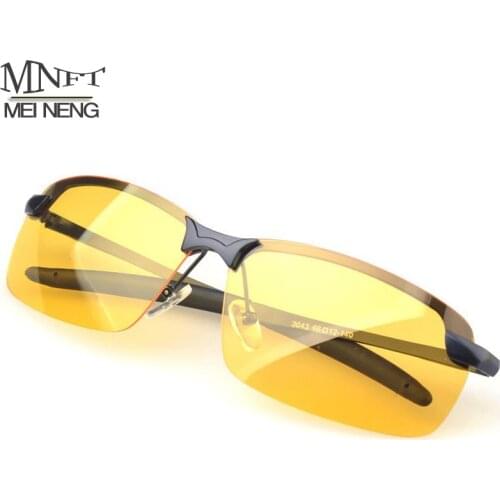 MNFT Mens Silver/Black Alloy Frame Driving Outdoor Sport Fishing Glass Night Version
