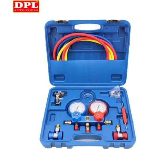 Manifold Gauge Set Diagnostic Tool R12,R22, R404a, R134a for Auto Air Conditioner Refrigerant