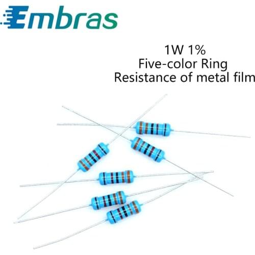 20Pcs 1W Metal Film Set Of Resistor 0R-22M 1% Tolerance 27K 36K 75K 120K 180K 270K 390K 510K 1M 3M 10 Ohm Electronics Resistance