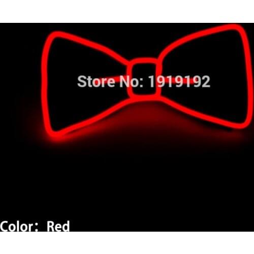 New Design Light 10 Color Select Fashion Light Up LED Bow Tie glowing EL wire Bow Tie For Evening Party,DJ,bar,club or Show