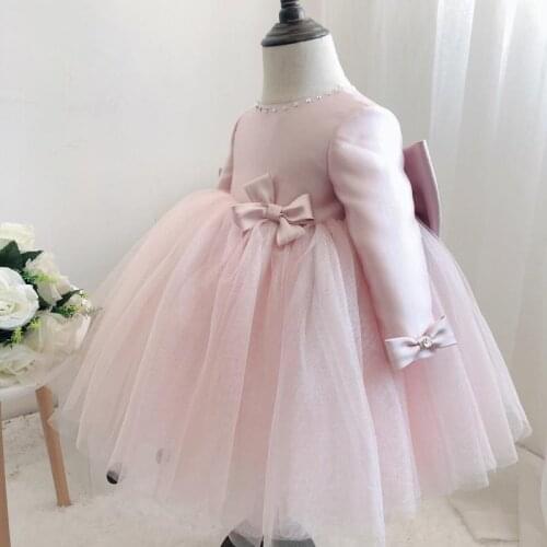 Baptism Dress for Baby Girl Dress Holy Communion Gown Pink Tutu Dress Toddler Birthday Party Wear Infant Christening Vestido