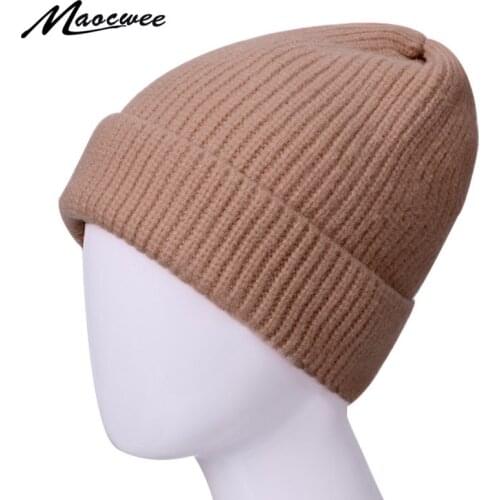 Casual Knitted Beanie Hat Women Men Autumn Winter Outdoor Bonnet Skullies Beanies Cap Hip Hop Windproof Soft WoolGorro Ski Caps
