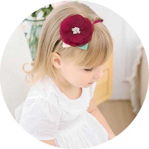 1PCS Chiffon Flower Elastic Hair band Soft Nylon Headbands For Girls Baby Headband Kids Headwear Hair Accessories For Baby Girls