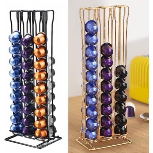 Practical 60 Coffee Capsules Storage Rack Nespresso Coffee Space Saving Organizer Pods Holder Display Stand Dispenser
