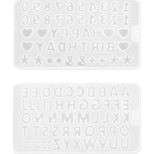 Crystal Epoxy Resin Mold DIY Crafts Jewelry Pendant Casting Supplies Alphabet Letters Number Symbol Ornament Keychain Mould T21F