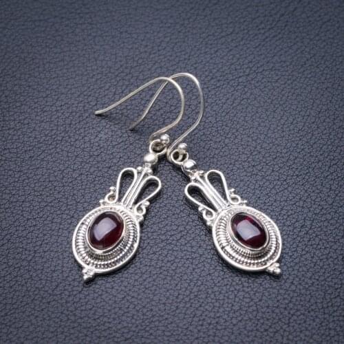 StarGems Natural Amethyst Handmade 925 Sterling Silver Earrings 1.75" E1395