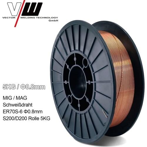 Welding Wire MIG MAG5KG Carbon Steel Gas Shielded Welding Wire Mild Steel ER70S-6 / ER50-6 MIG Carbon Steel Welding Wires 0.8m