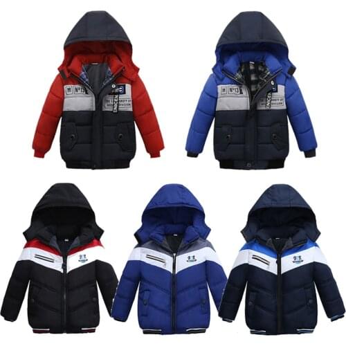 Boys Warm Thicken Winter Jacket Clothing Hooded Coat Toddler Boys Casual Outwear Clothes Children Fashion Jacket Coat