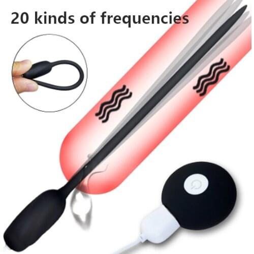 USB charging 20 Speeds Urethral Vibrator Urethral Dilators Penis Plug Vibrating Insertion Urethral Plug Catheter Sounds Sex Toys
