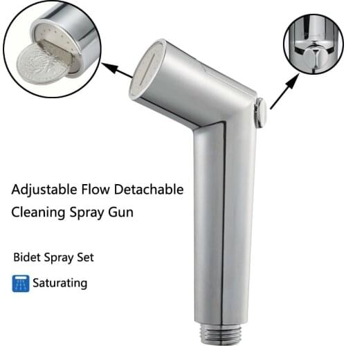 High Quality ABS Chrome Shower Head Washable Adjustable Booster Toilet Spray Gun