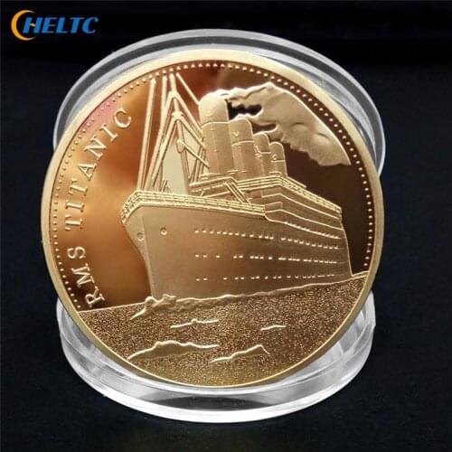 1Pcs Titanic Ship Commemorative Coin Titanic Incident Collect BTC Bitcoin Arts Gifts Home Decoration 9Styles