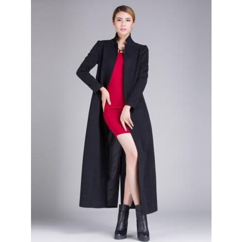 2019new Slim large size women cashmere coat solid color long coat Hot Products
