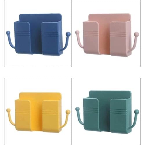 1 PCS New Wall-mounted Storage Box Remote Control Mobile Phone Charging Storage Box Wall Storage Box Mobile Phone Bracket Home