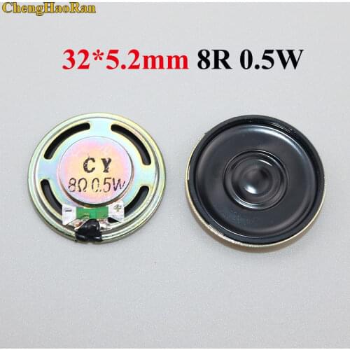 ChengHaoRan 10pcs mini sound speaker 8 ohms 0.5W 8R 0.5W speaker Diameter 32MM 3.2CM Thick 5.2MM Loudspeaker