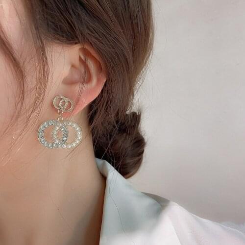 Silver Color Round Cute Bling Zircon Stone Stud Earrings for Women Fashion Wedding Bride Jewelry New Party Earrings