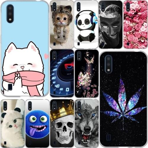 5.7 Inch For Samsung Galaxy A01 Case Silicone Phone Fundas Soft TPU Cute Cat Cartoon Patterned Back Cover A01 SM-A015F/DS Bumper