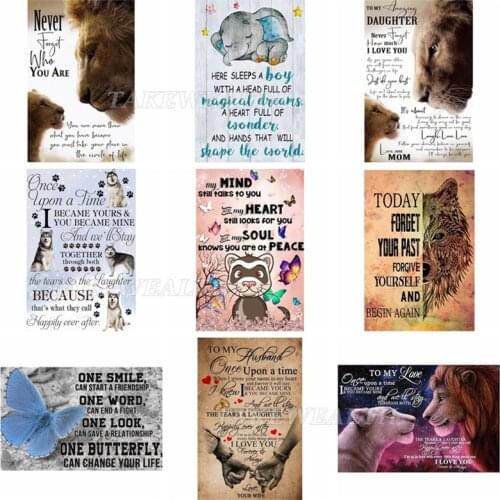 5D DIY Full Diamond Painting Cross Stitch Cartoon Lion And Baby 3d Mosaic Diamant Embroidery Animal poster doll Room Gift