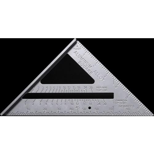 7" Triangle Square Ruler Aluminum Alloy Metric Ruler Squares Protractor Miter for Woodworking Carpenter Measurement Tool