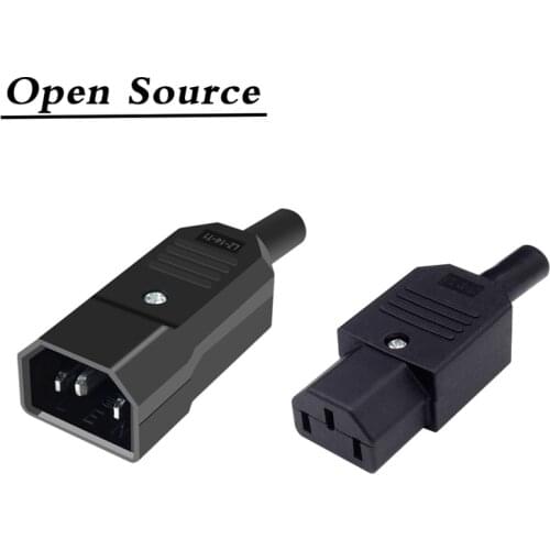 10A US AC250V 10A 3pin IEC C13 Power Supply plug socket Adapter male plug & female jack Rewirable cable wire connector