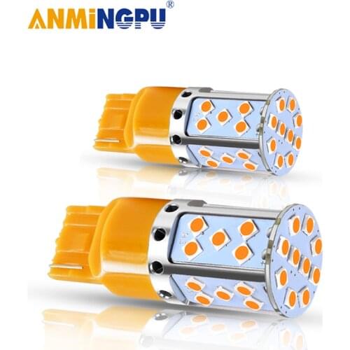 ANMINGPU 2x Signal Lamp T20 LED 7440 W21W WY21W 7443 W21/5W 3030SMD T25 Led 3157 3156 P27/7W P27W Brake Lights Turn Signal Light