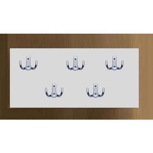 Ayfemob 5 Pcs White Mdf Wall Robe Hook-Medium Size Dual Chrome