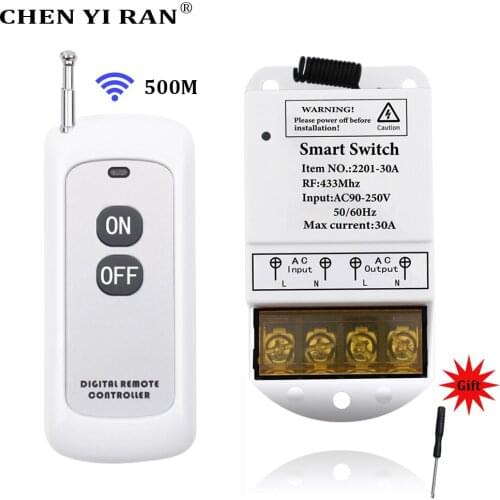 RF433Mhz Wireless Remote Control Switch AC110V220V230V240 30A High Power For /Smart Home /Exhaust Fan/Water Pump/ Ceiling Lamp