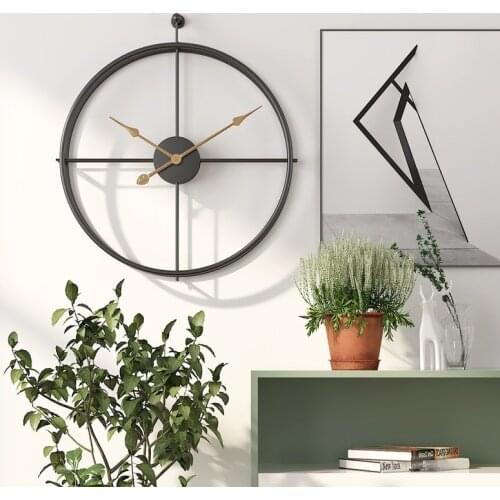 52cm Large Vintage Metal Wall Clock Modern Design for Home Office Decor Hanging Watches Living Room Classic Brief European Hot