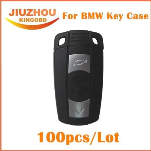 100pcs Remote 3 button Key Case for BMW 1 3 5 6 Series Smart Key Shell Blade Fob E90 E91 E92 E60 WITH Sticker logo