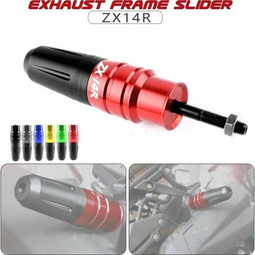 CNC Aluminum Motorcycle Exhaust Slider Crash Pads Guard Protector for KAWASAKI NINJA ZX14R ZX-14R ZZR1400 GTR1400 2006-2017