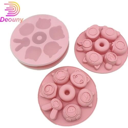 DEOUNY Cute Cartoon Animal Silicone Mould Cake Decorative Tools Baby Food Supplement Fondant Rice Cake Mold Kitchen Accessories