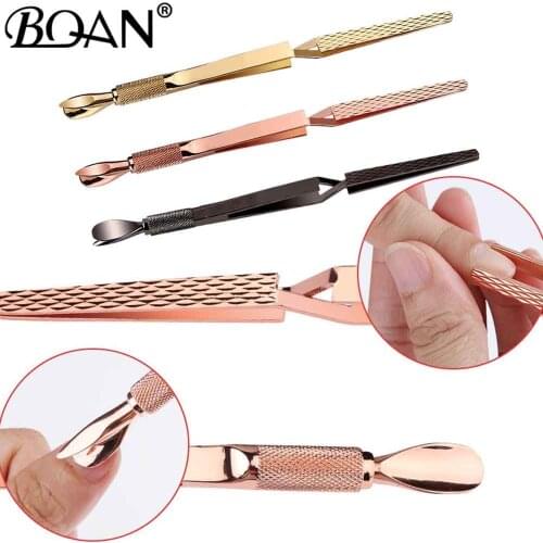 BQAN 1pcs Chameleon Double-ended Dead Skin Trimmer Fork Cuticle Remover Manicure Pedicure Nail Art Tools