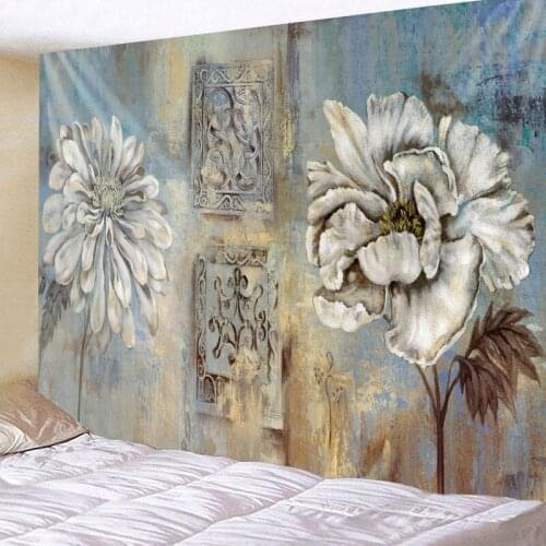 Tapestry Wall Hanging Bed Spread Beach Towel Table Cloth Yoga Mat Home Dec Floral Design Rectangle 150cmx130cm