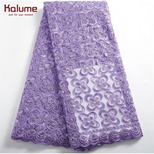 Kalume African Net Lace Fabric Tissue Brocade Nigerian French Lace Fabric High Quality For Wedding Party Celebration Dress H2465