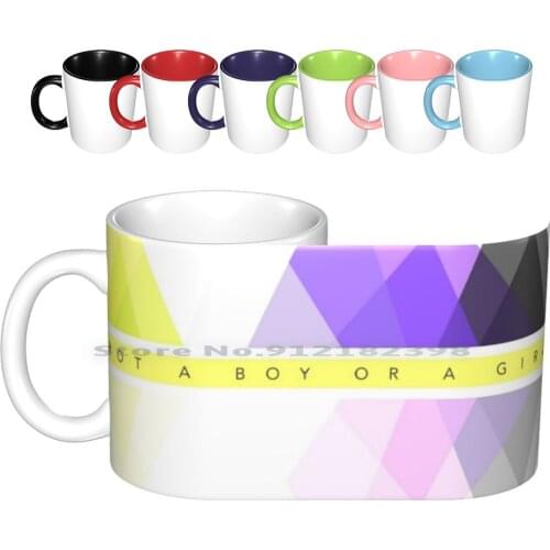 Not A Boy Or A Girl Ceramic Mugs Coffee Cups Milk Tea Mug Lgbt Non Binary Nonbinary Agender Gender Queer Gender Fluid Bigender