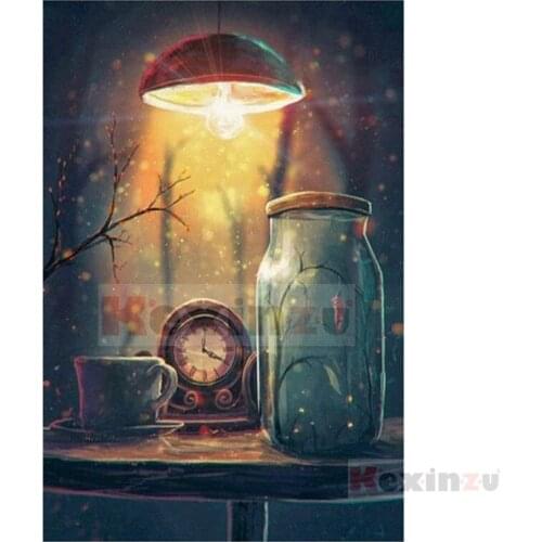 Kexinzu Full 5D DIY Square/Round Drill Diamond Painting "table lamp" 3d Diamond Embroidery Mosaic Cross Stitch Decor Gift K64
